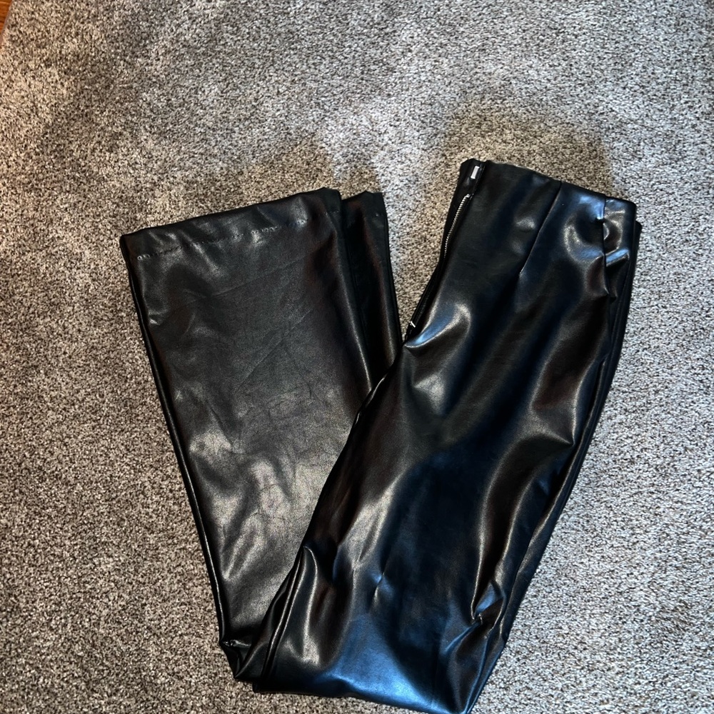 Abercrombie & Fitch Curve Love Black Vegan Leather Pants